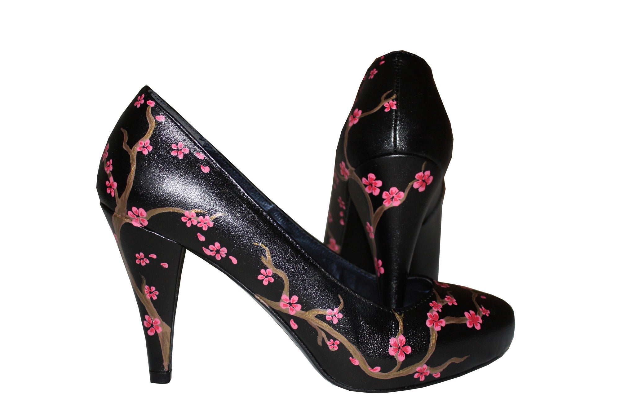 Pantofi pictati manual Pink Petals - orice culoare