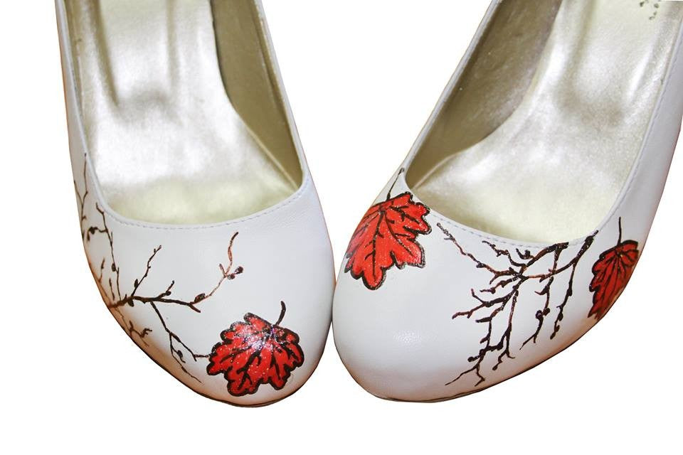 Pantofi pictati manual Red Leaf - orice culoare