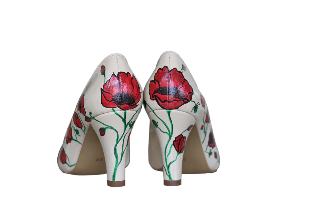 Pantofi pictati manual Roses - orice culoare