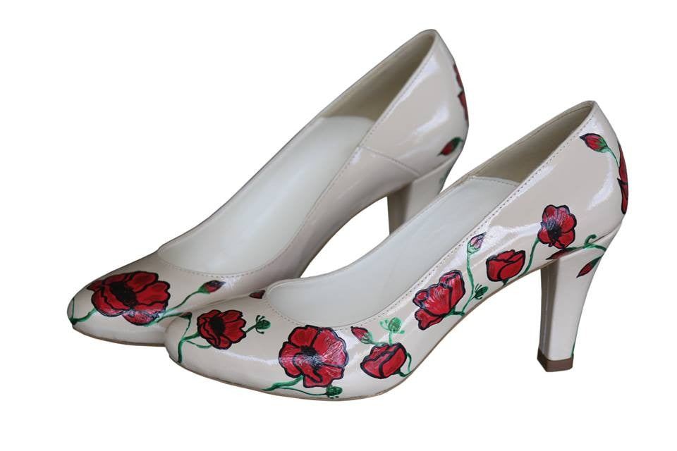 Pantofi pictati manual Roses - orice culoare