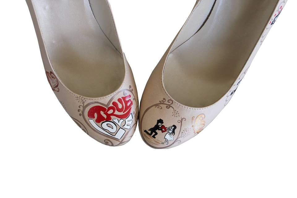 Pantofi pictati manual True Love - orice culoare