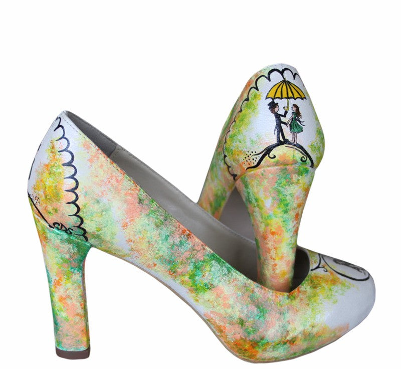 Pantofi pictati manual Umbrella- orice culoare