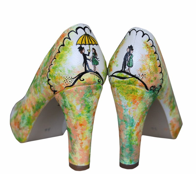 Pantofi pictati manual Umbrella- orice culoare