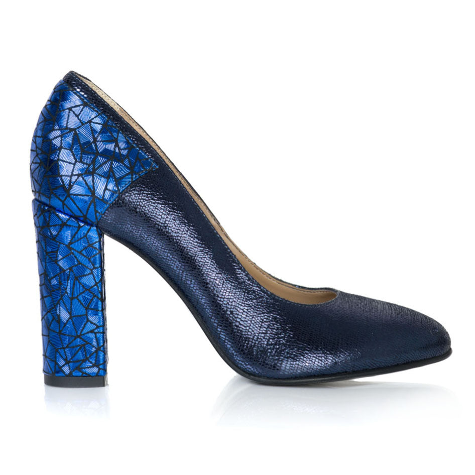 Pantofi Dama Piele Albastru Boem T14 - Orice Culoare