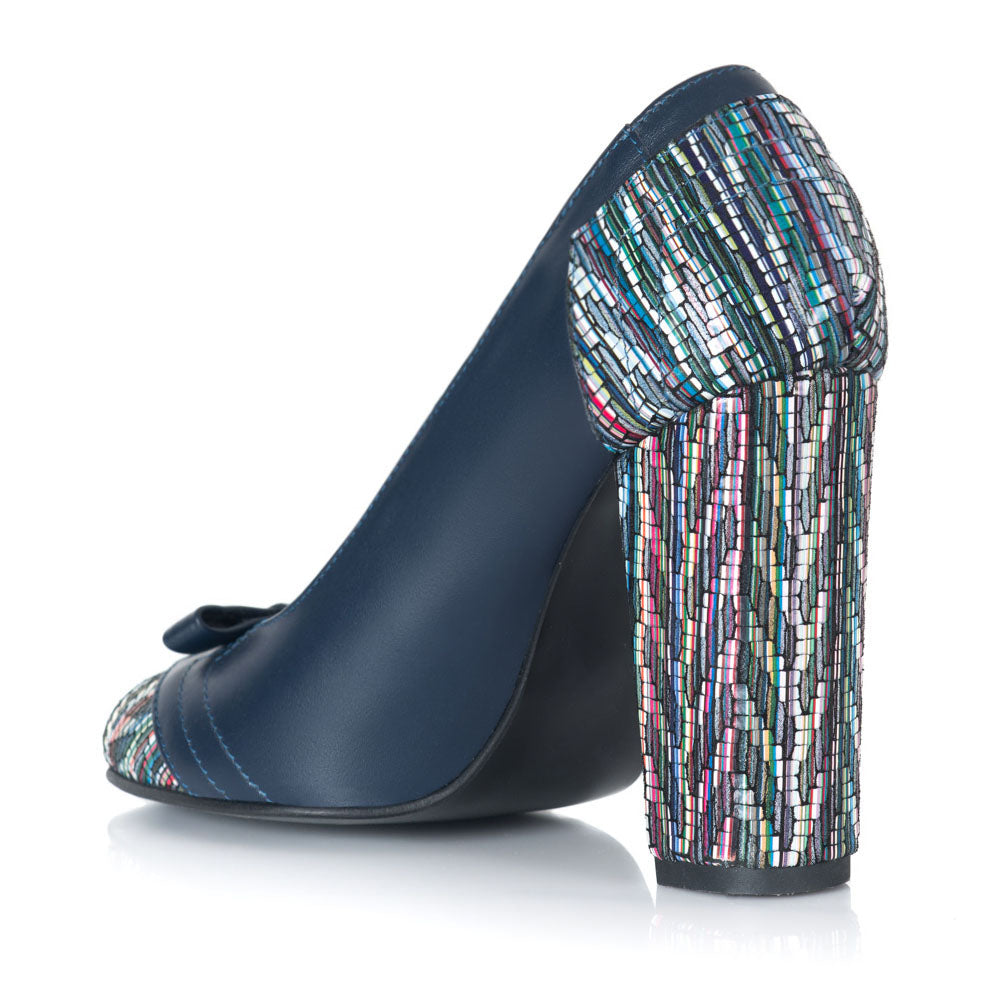 Pantofi Piele Bleumarin Aria Fundita V50 - Orice Culoare