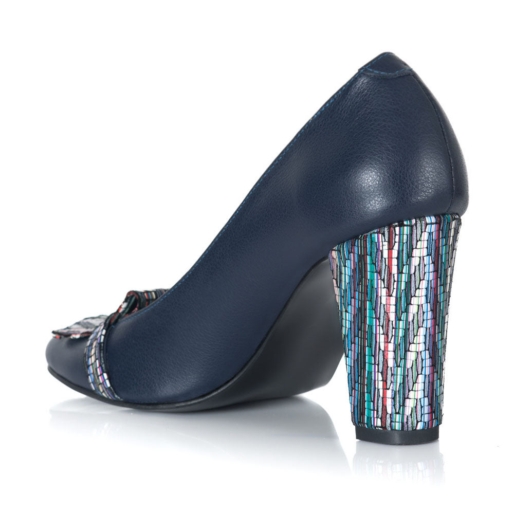 Pantofi Piele Bleumarin Claudine V53 - orice culoare