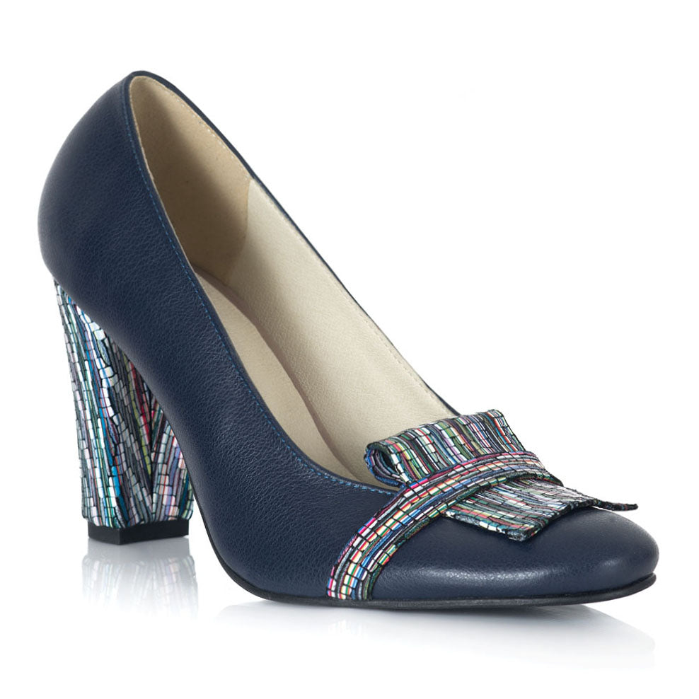 Pantofi Piele Bleumarin Claudine V53 - orice culoare
