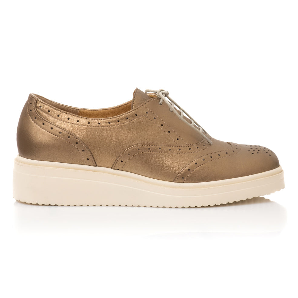 Pantofi Piele Bronz Talpa Joasa E5  - orice culoare