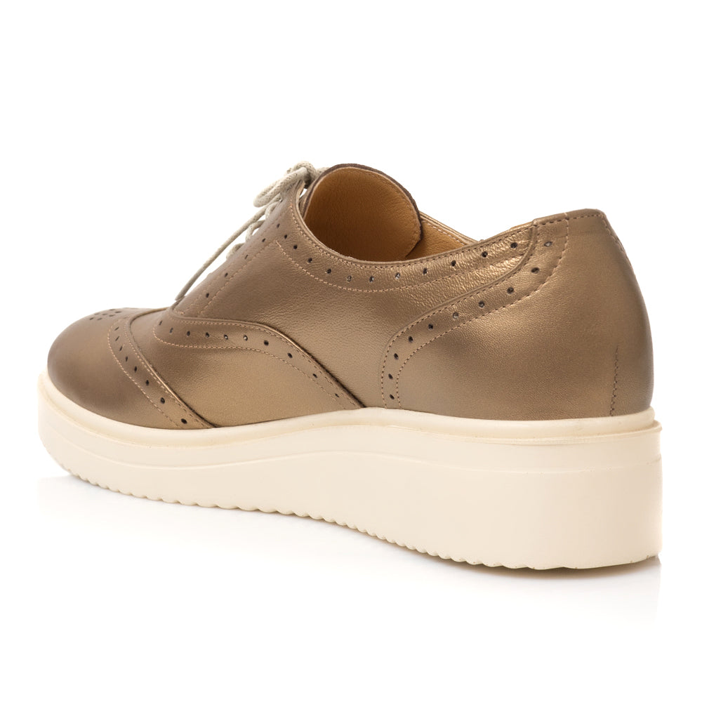 Pantofi Piele Bronz Talpa Joasa E5  - orice culoare