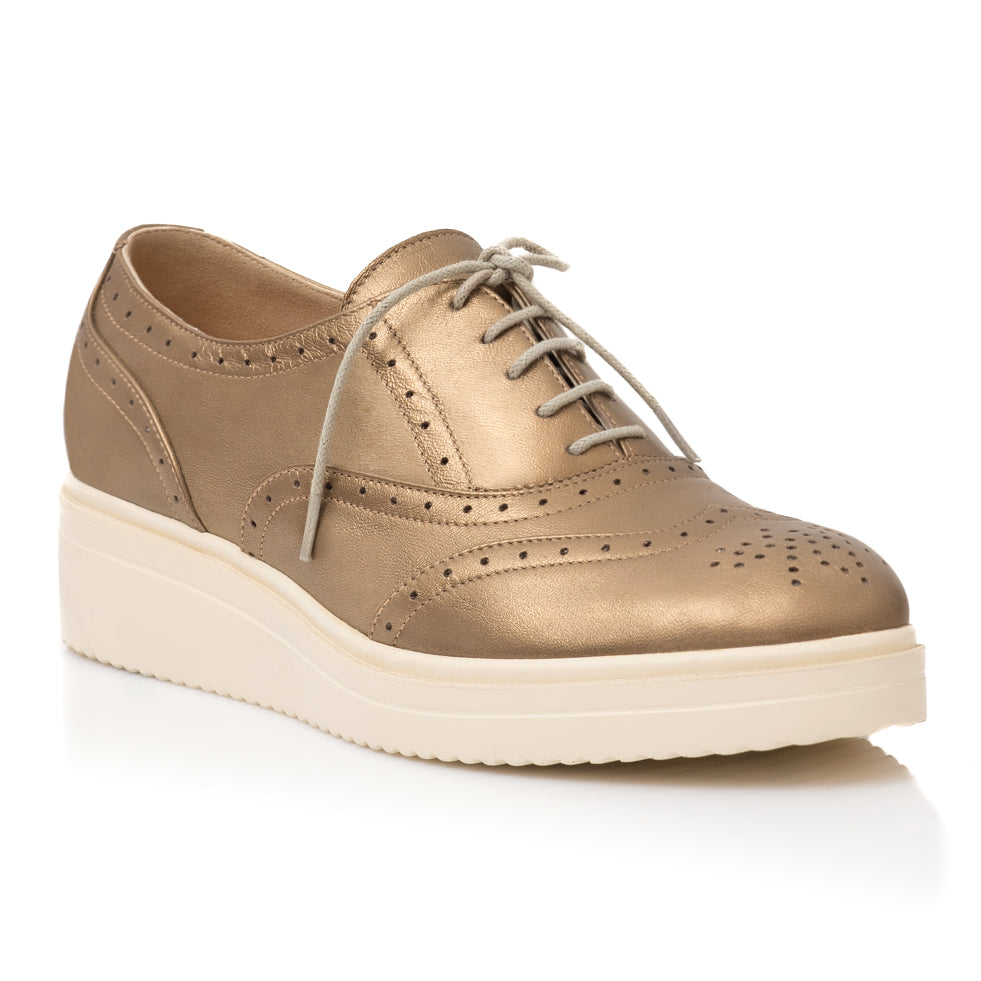 Pantofi Piele Bronz Talpa Joasa E5  - orice culoare