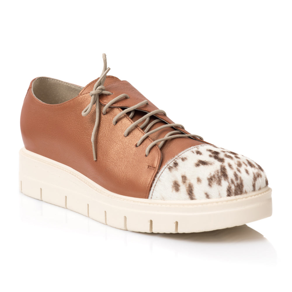 Pantofi Piele Oxford Caramiziu Ponei E1   - orice culoare