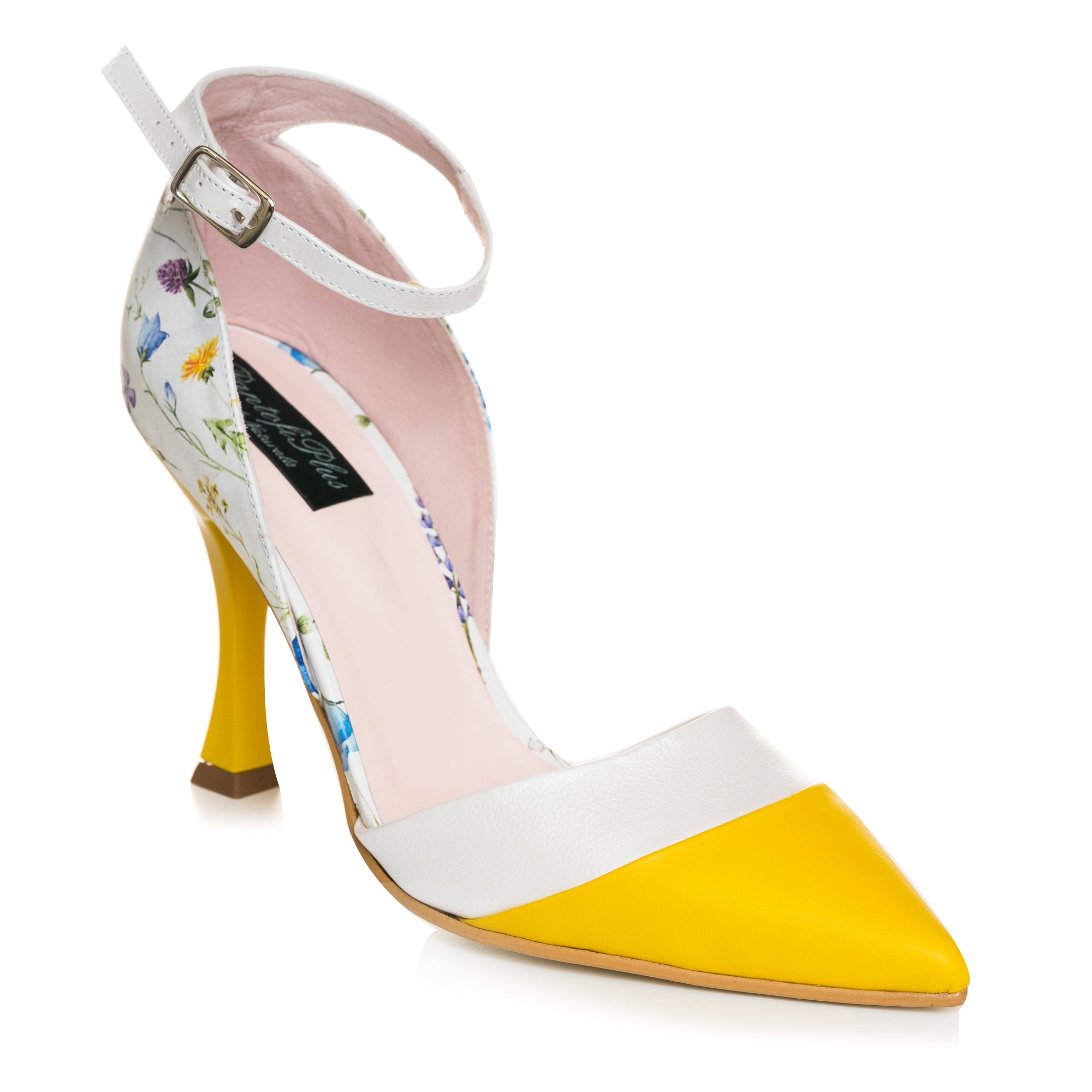 Pantofi Piele Galben Chic Floral C45- orice culoare