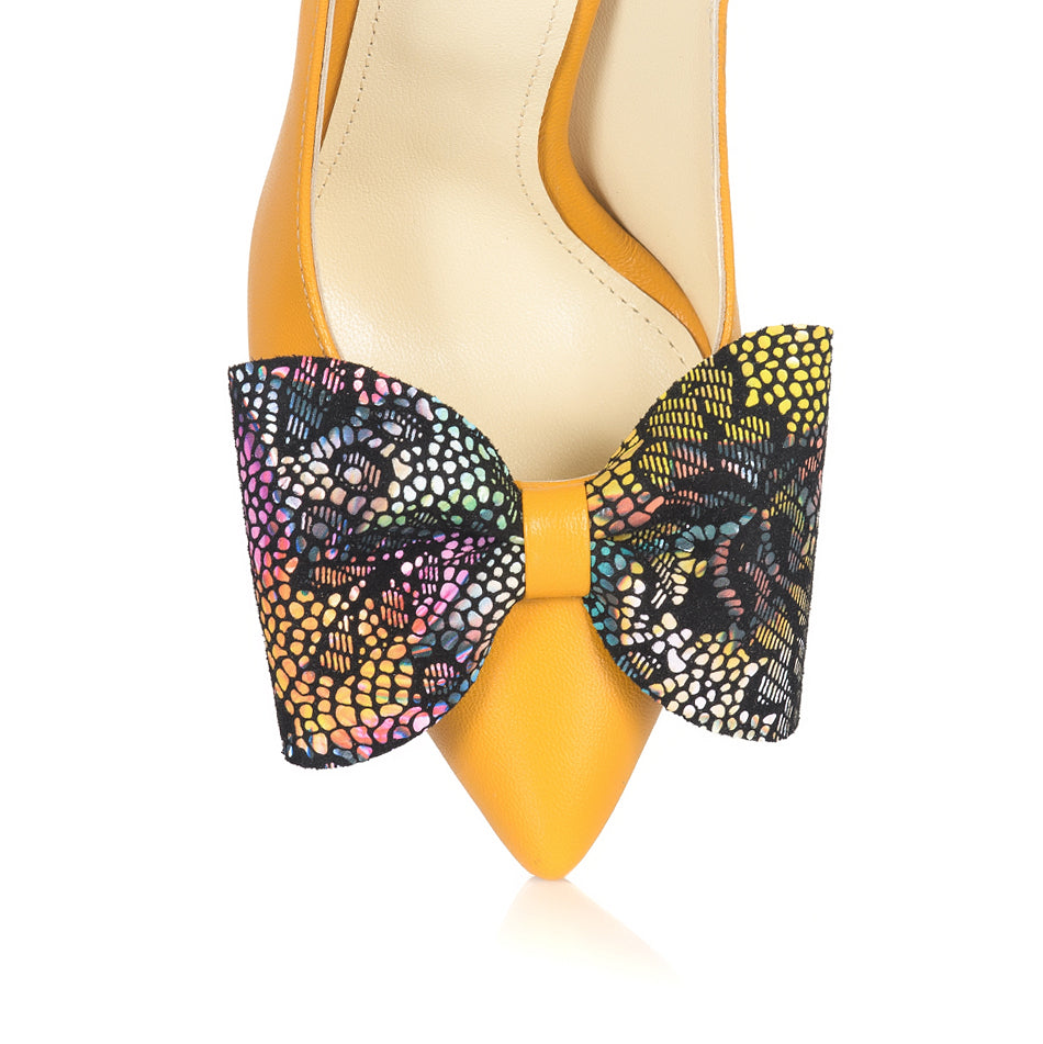 Pantofi Stiletto Piele Galben Funda Multicolora L33 - orice culoare