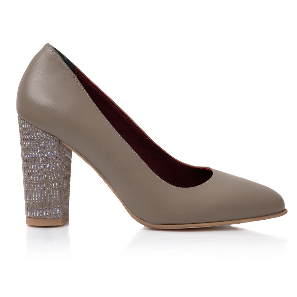 Pantofi Dama Piele Gri  April T30 - Orice Culoare