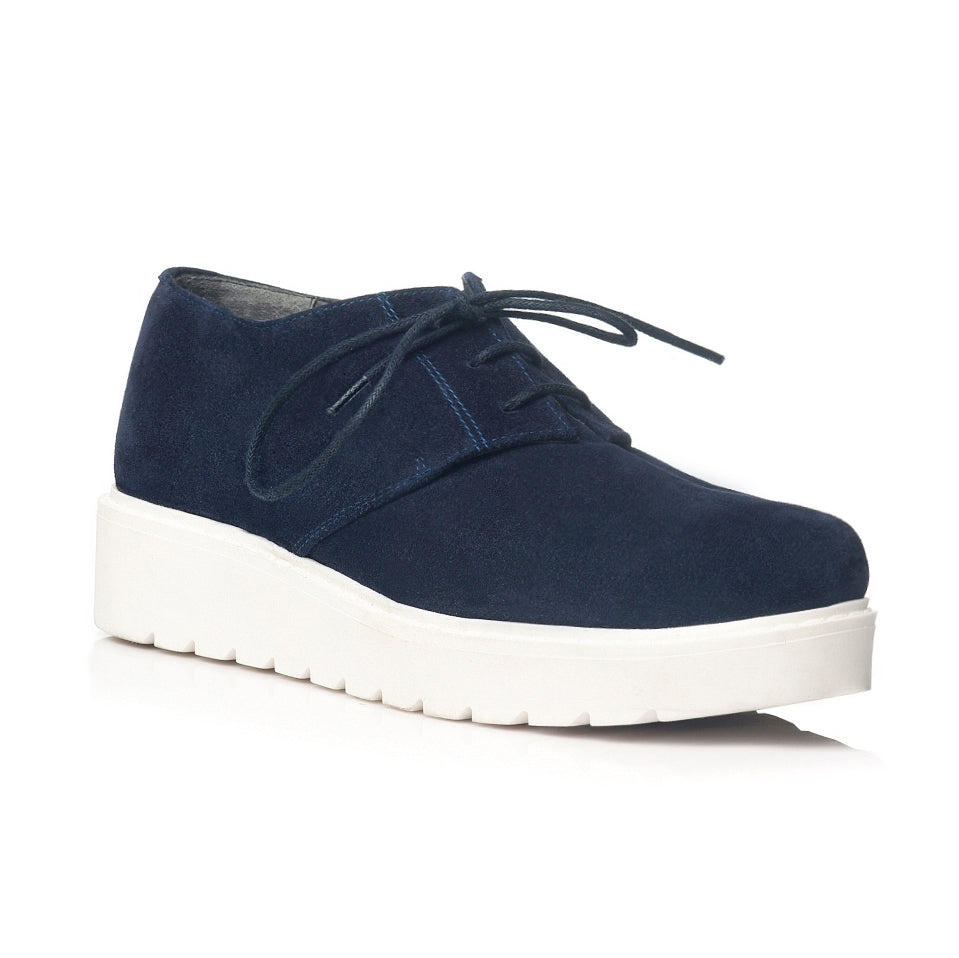 Pantofi piele intoarsa bleumarin Oxford V14 - orice culoare