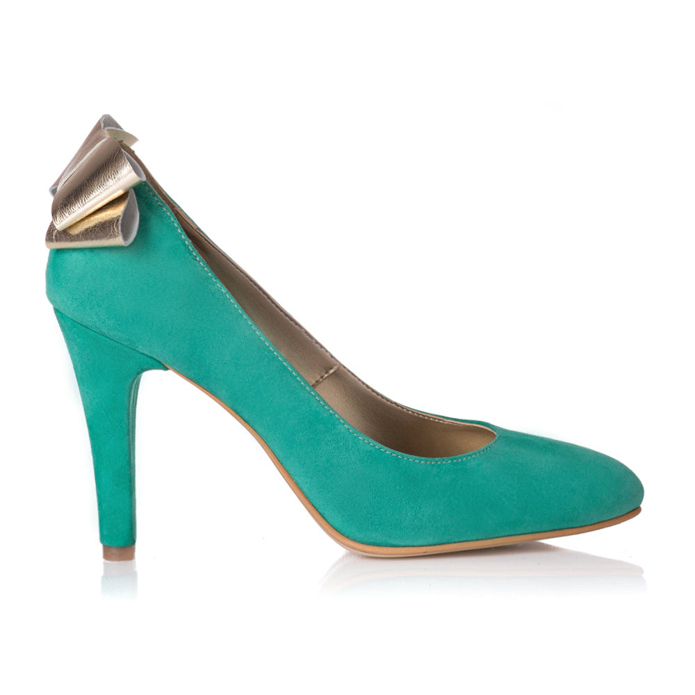 Pantofi Piele Intoarsa Verde Funda Spate L31 - orice culoare