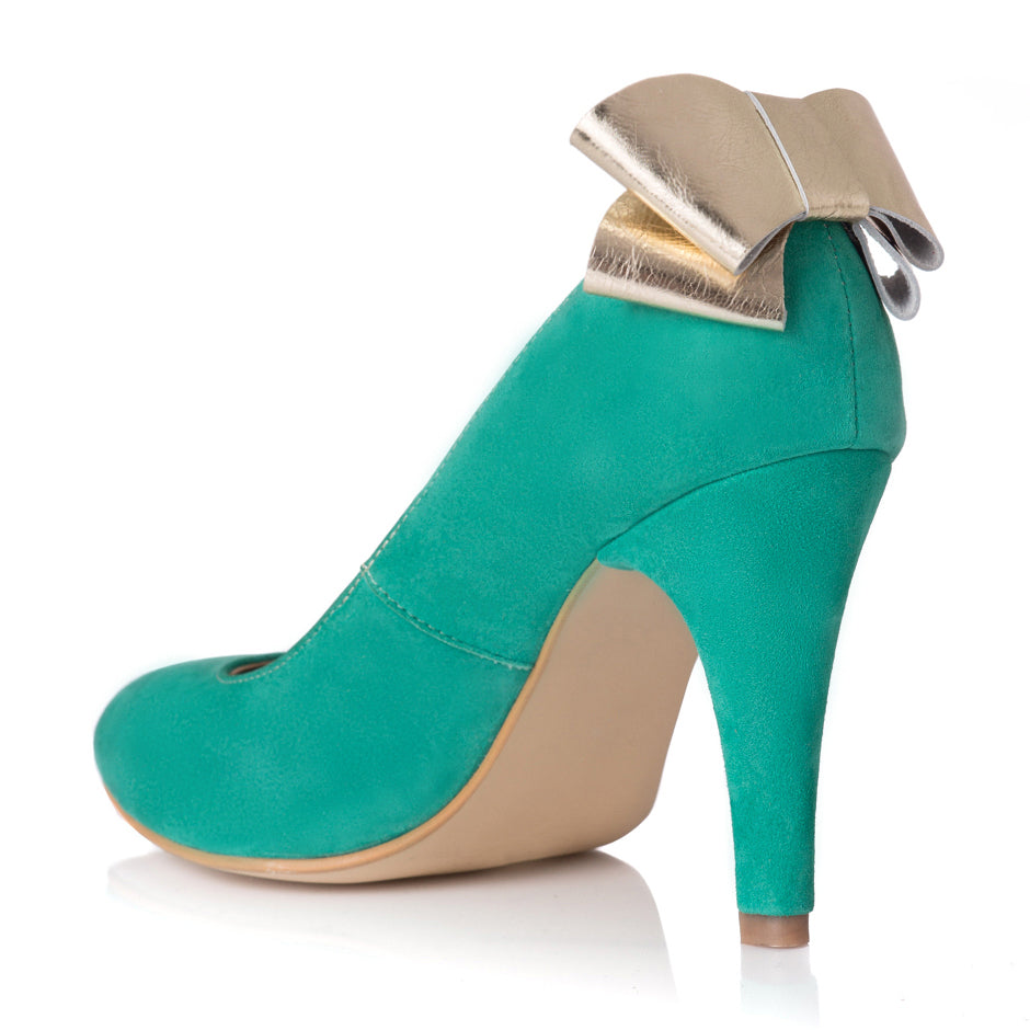 Pantofi Piele Intoarsa Verde Funda Spate L31 - orice culoare
