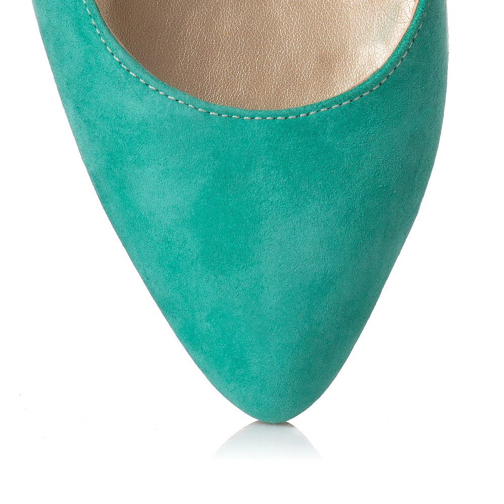 Pantofi Piele Intoarsa Verde Funda Spate L31 - orice culoare