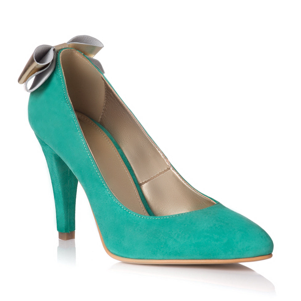 Pantofi Piele Intoarsa Verde Funda Spate L31 - orice culoare