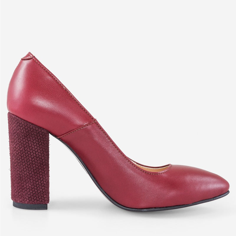 Pantofi Marsala/Toc Model varf ascutit cu toc gros D17 - orice culoare