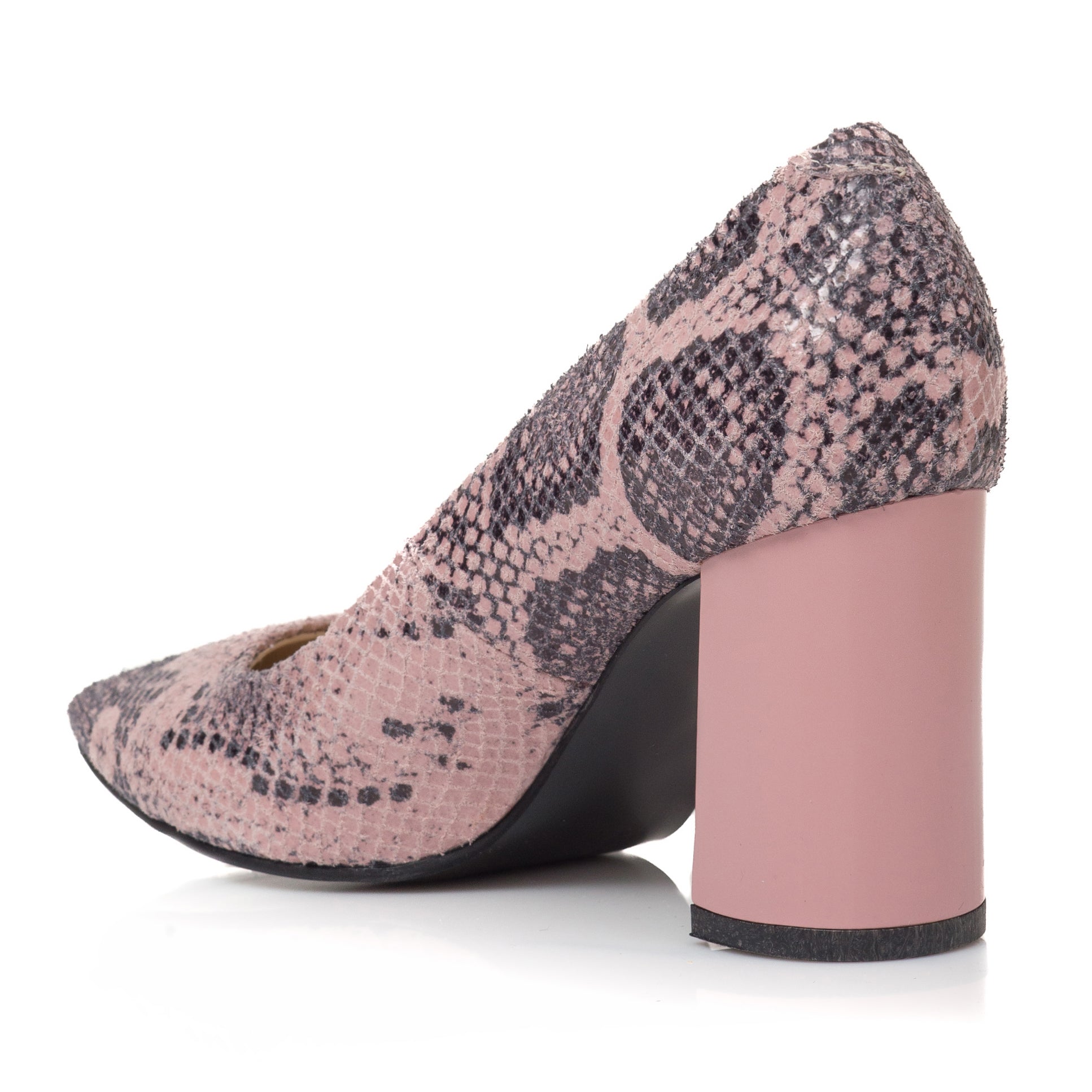 Pantofi Piele Imprimeu Sarpe Roze Irene C46 - orice culoare