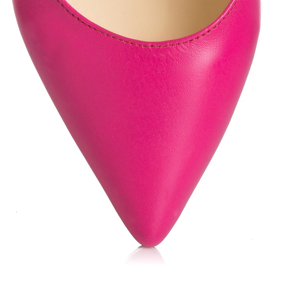 Pantofi Piele Fucsia Toc Glitter L26 - orice culoare