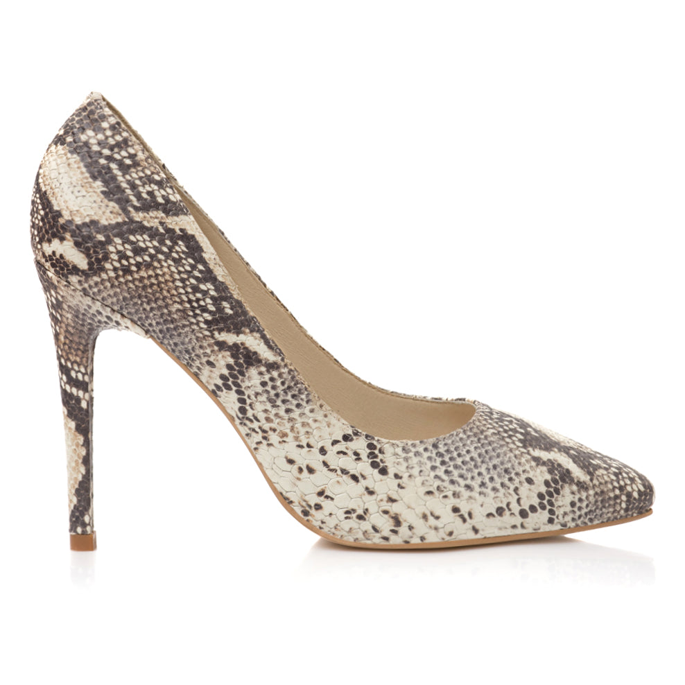 Pantofi Piele Tip Sarpe Estela - Orice Culoare
