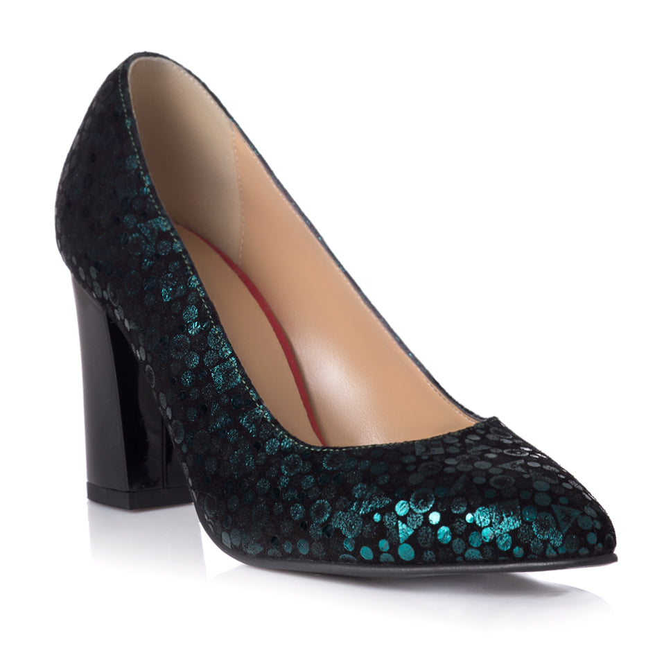 Pantofi Piele Imprimeu Verde Melly T7 - orice culoare