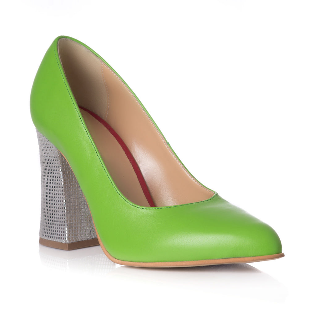 Pantofi Piele Naturala Toc Evazat Chic T1 - orice culoare