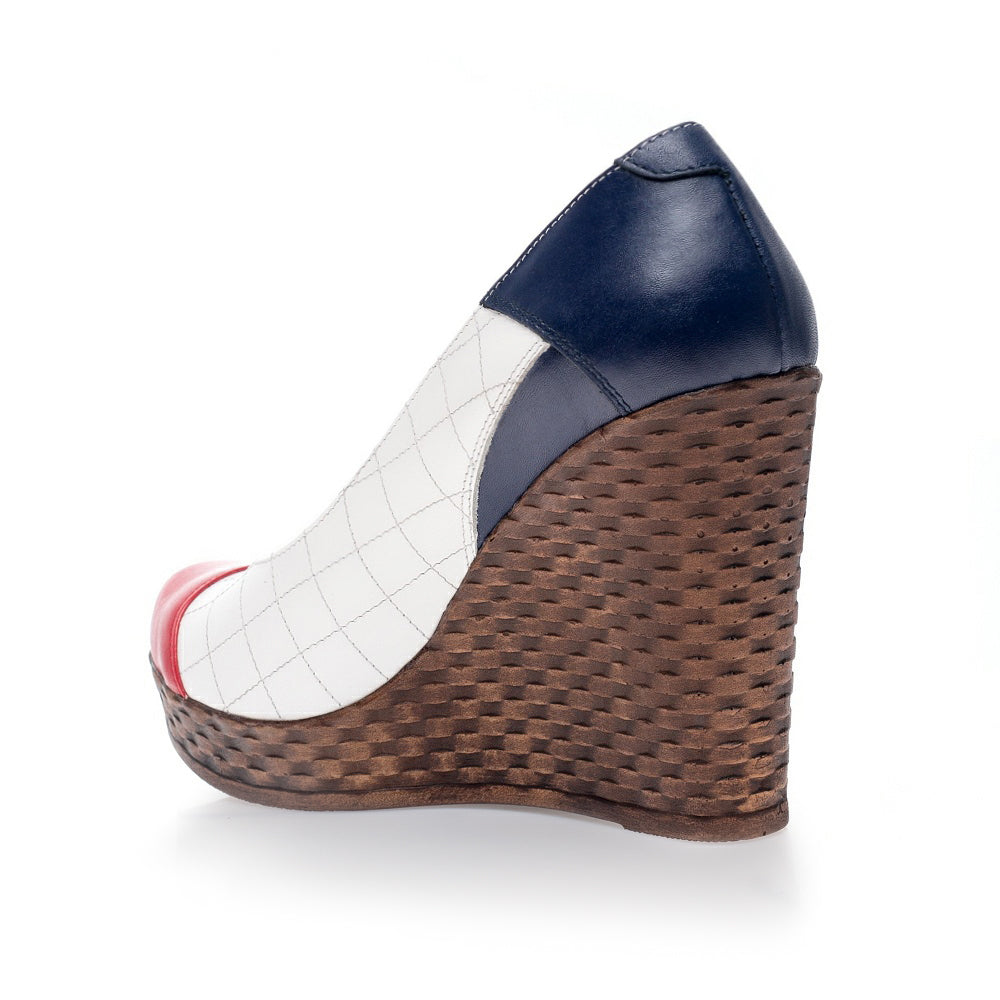 Pantofi piele cu platforma Eva Alb V1 - orice culoare