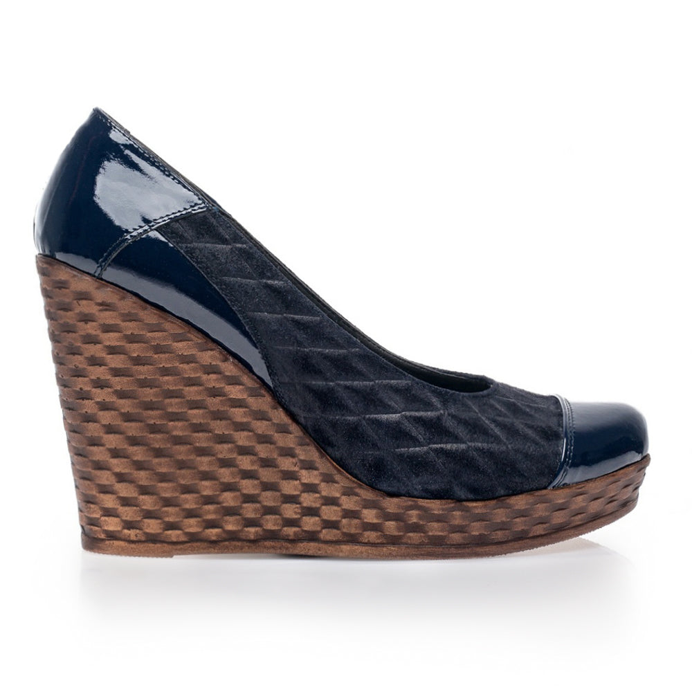 Pantofi piele cu platforma Eva Bleumarin V1 - orice culoare