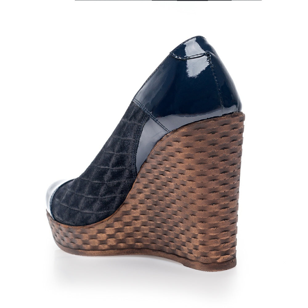 Pantofi piele cu platforma Eva Bleumarin V1 - orice culoare