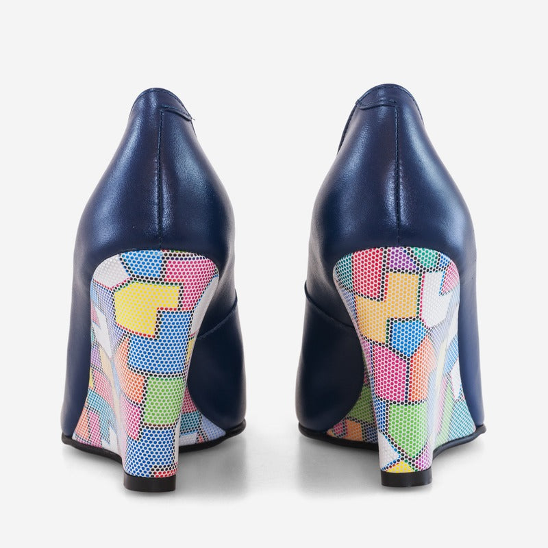 Pantofi cu Platforma Piele Puzzled D10 - orice culoare