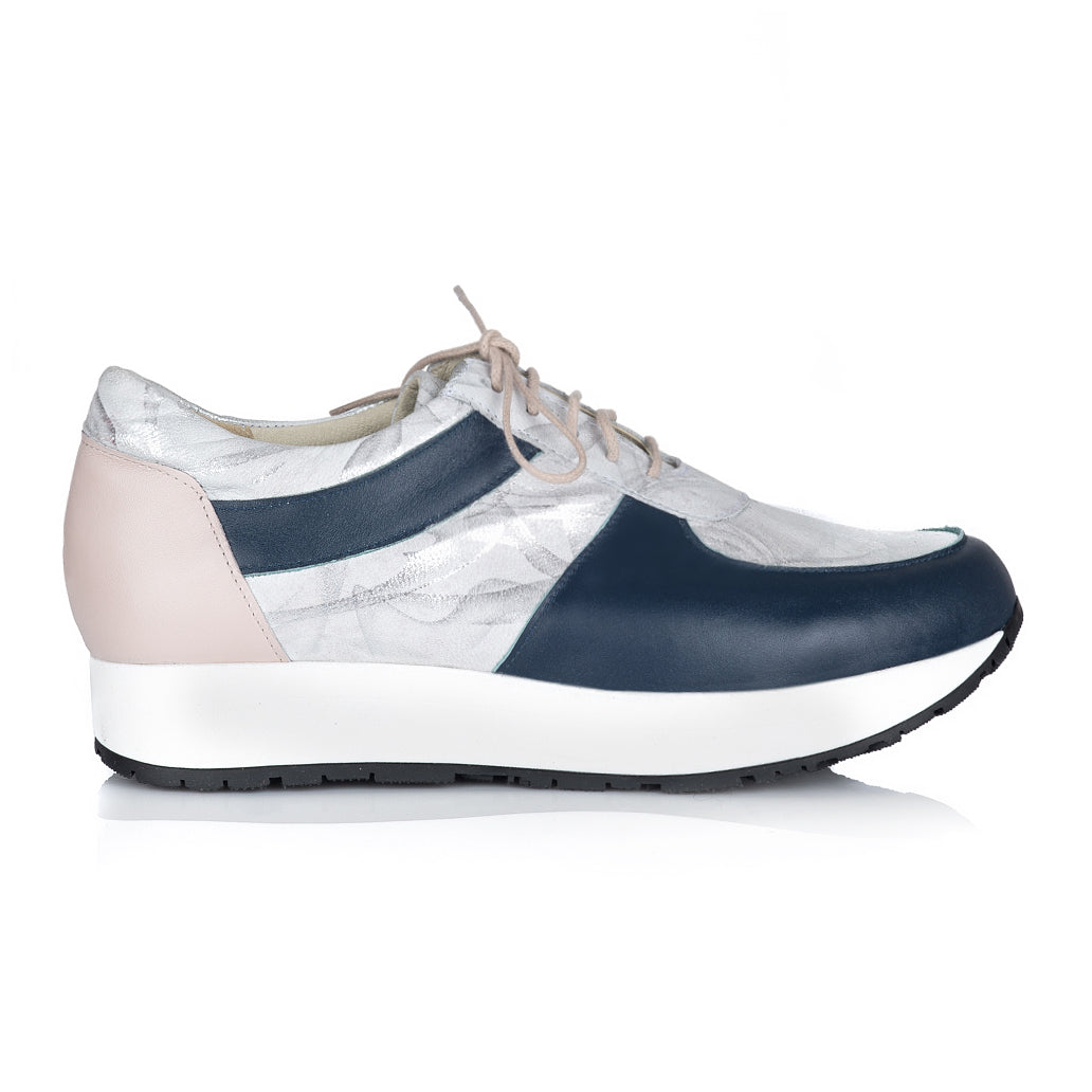 Pantofi Dama Sport Piele Bleumarin/Argintiu V24 - orice culoare
