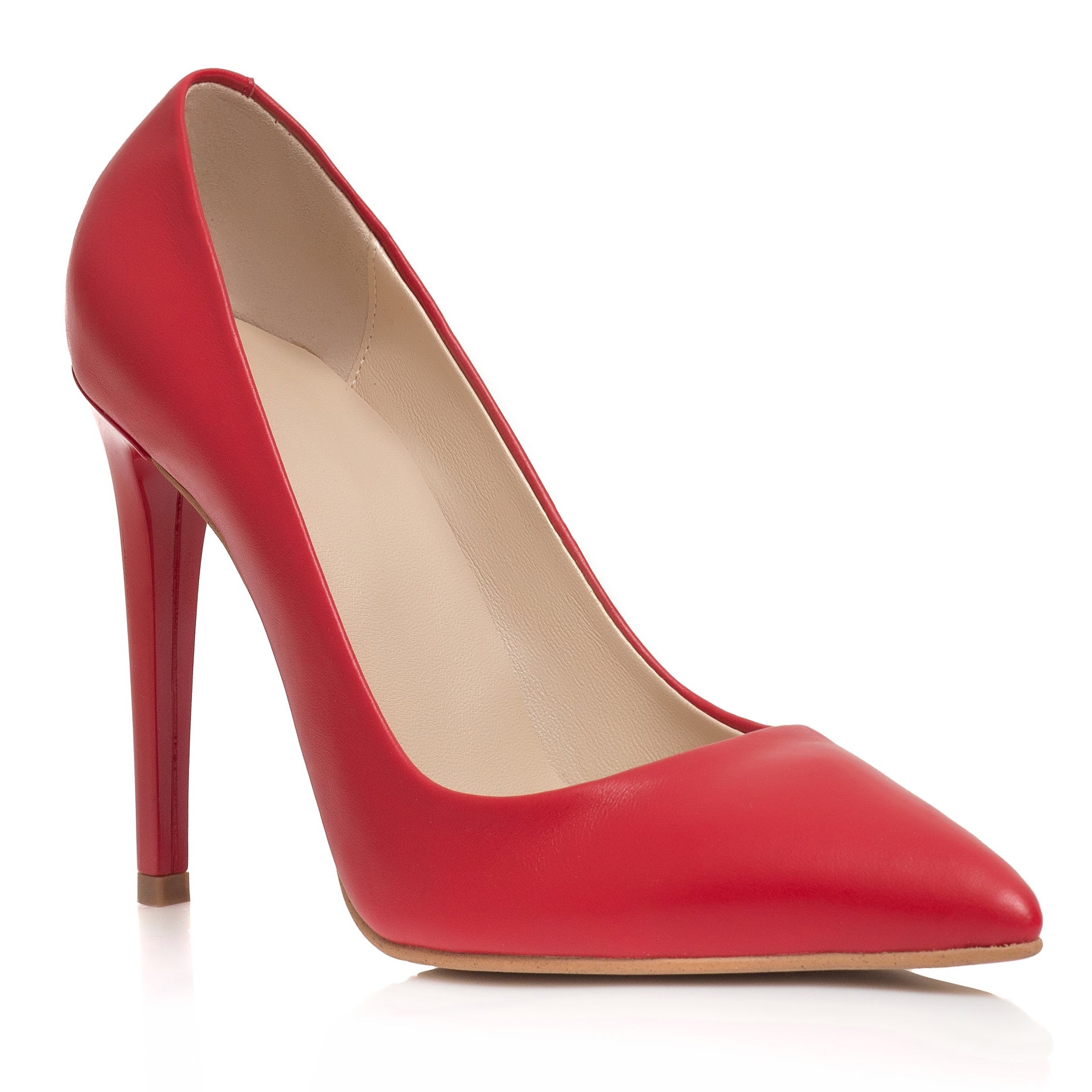Pantofi Stiletto Piele Rosu Very Chic  - disponibili pe orice culoare