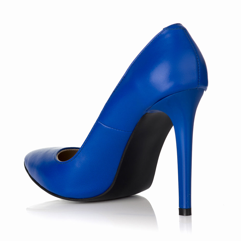Pantofi Stiletto Piele Albastru Electric S10 - orice culoare