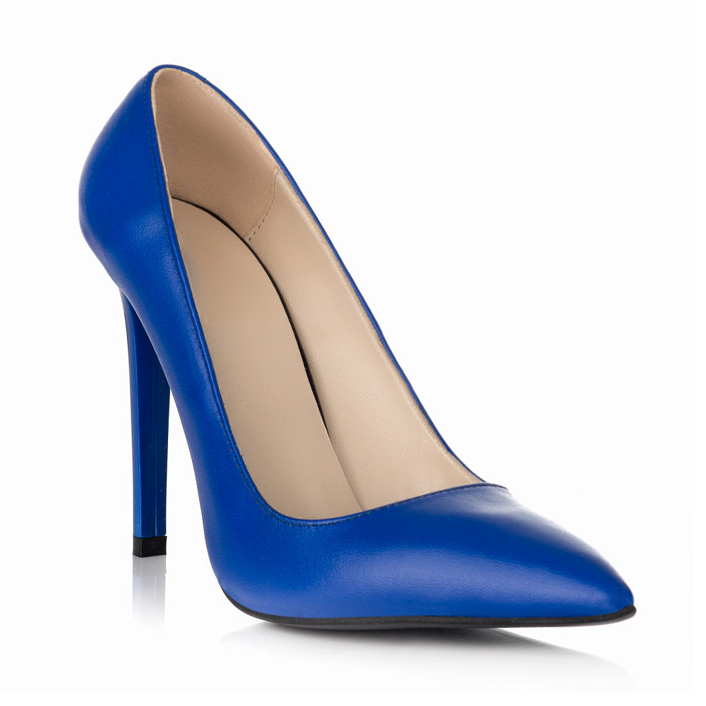 Pantofi Stiletto Piele Albastru Electric S10 - orice culoare