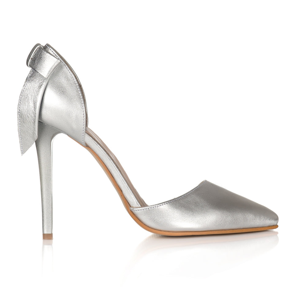 Pantofi Dama Piele Stiletto Luna Argintiu C30 - orice culoare