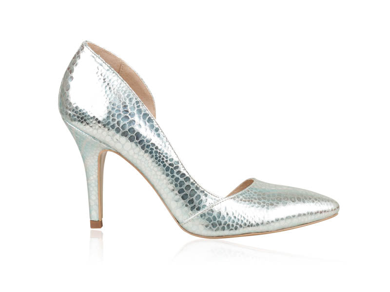 Pantofi Piele Stiletto Fancy Argintiu N30 - orice culoare