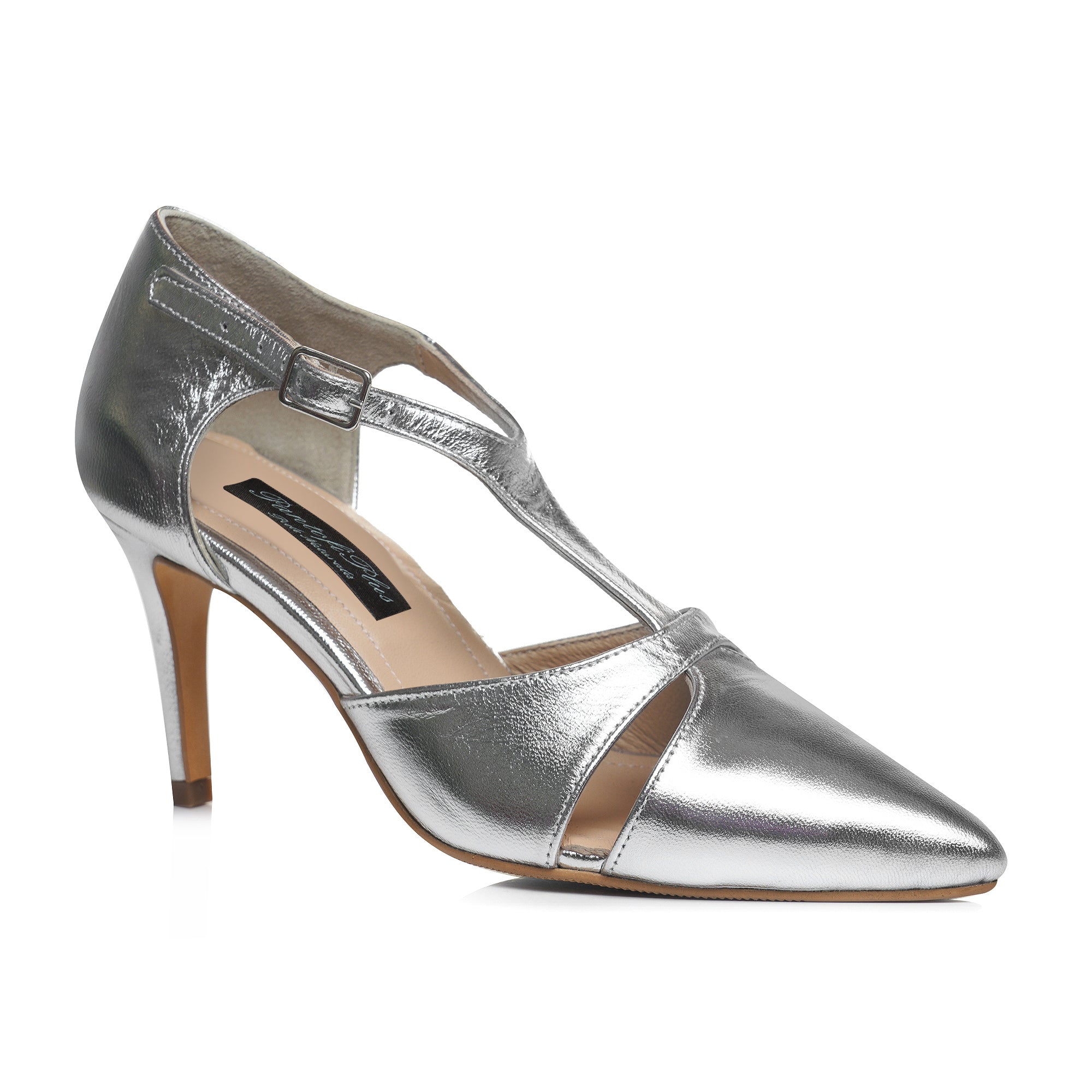 Pantof Stiletto Piele Argintiu Ema L48   - orice culoare