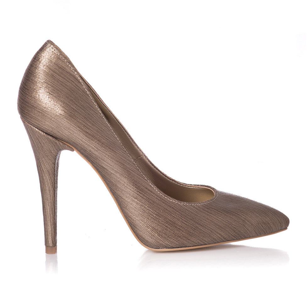 Pantofi Stiletto Piele Auriu Bronz L29 - orice culoare