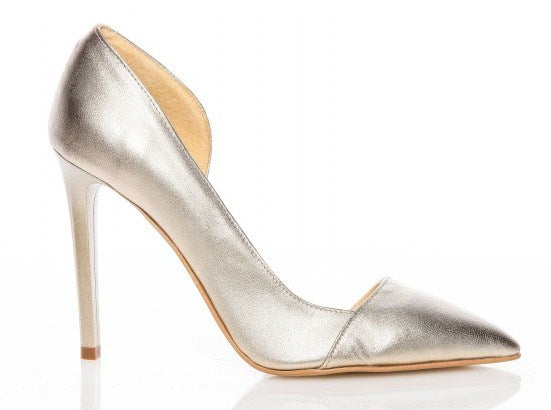 Pantofi piele Auriu Stiletto Duo decupat   - orice culoare
