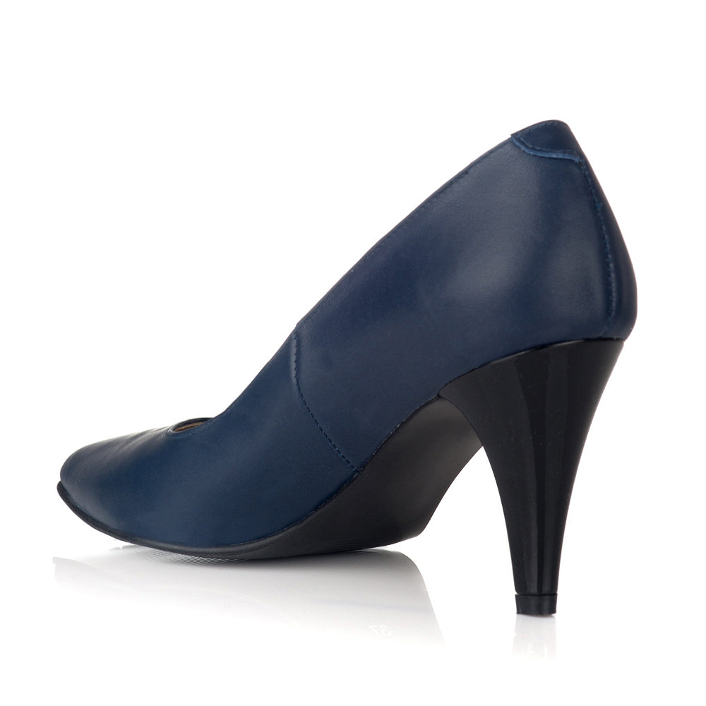 Pantofi Stiletto Piele Bleumarin Toc Mic V30 - orice culoare
