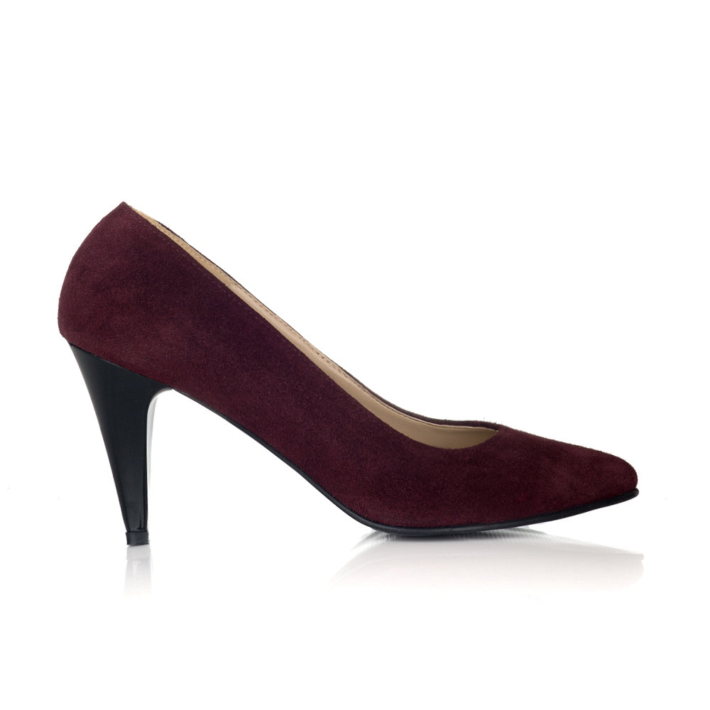 Pantofi Stiletto Piele Bordo Toc Mic V30 - orice culoare