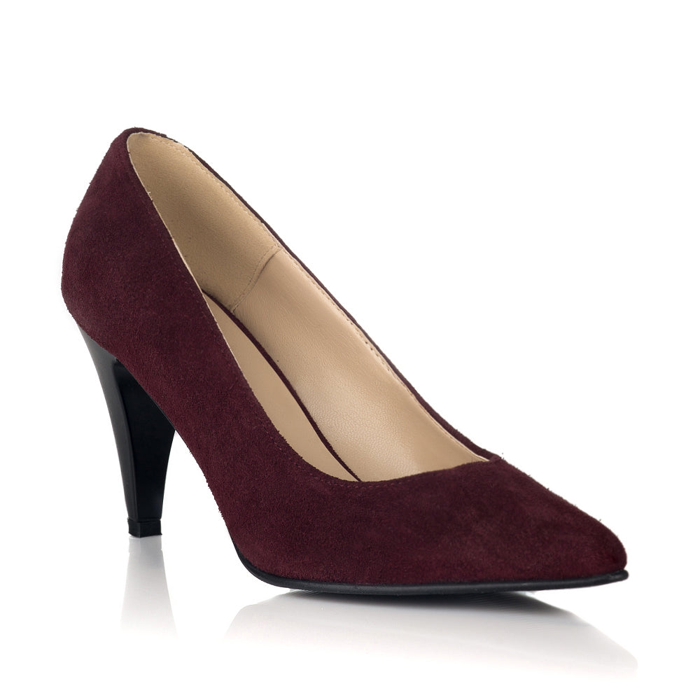 Pantofi Stiletto Piele Bordo Toc Mic V30 - orice culoare