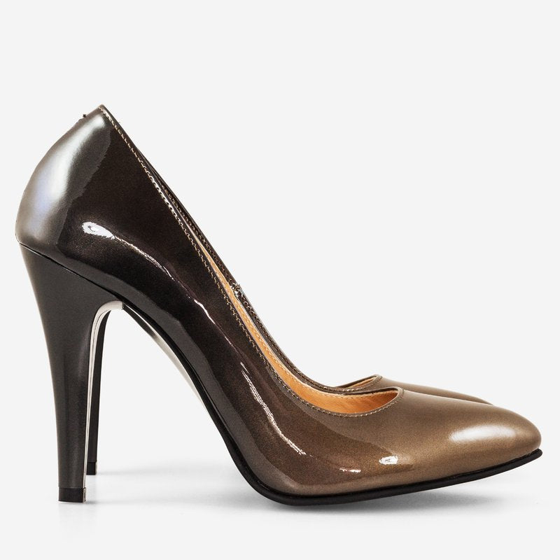 Pantofi Stiletto Piele Lacuita Degrade D21 - orice culoare