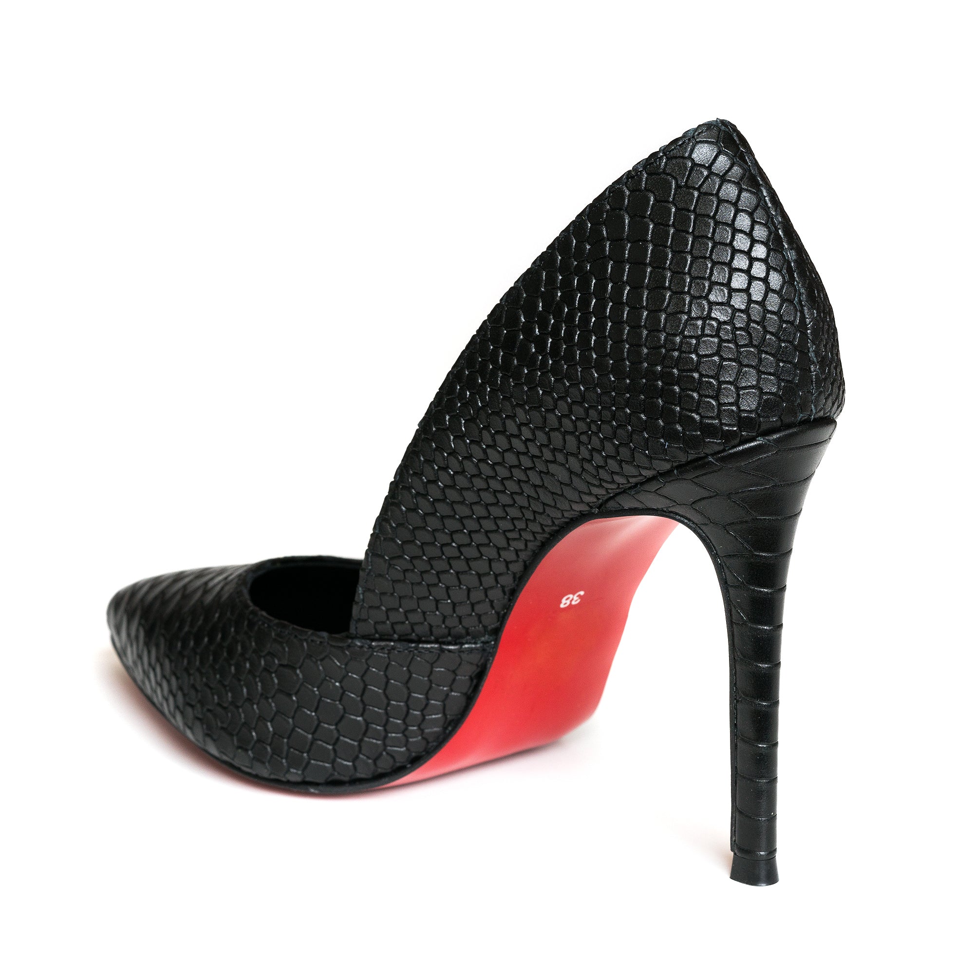 Pantofi Stiletto Croco Negru Classy L37 - orice culoare