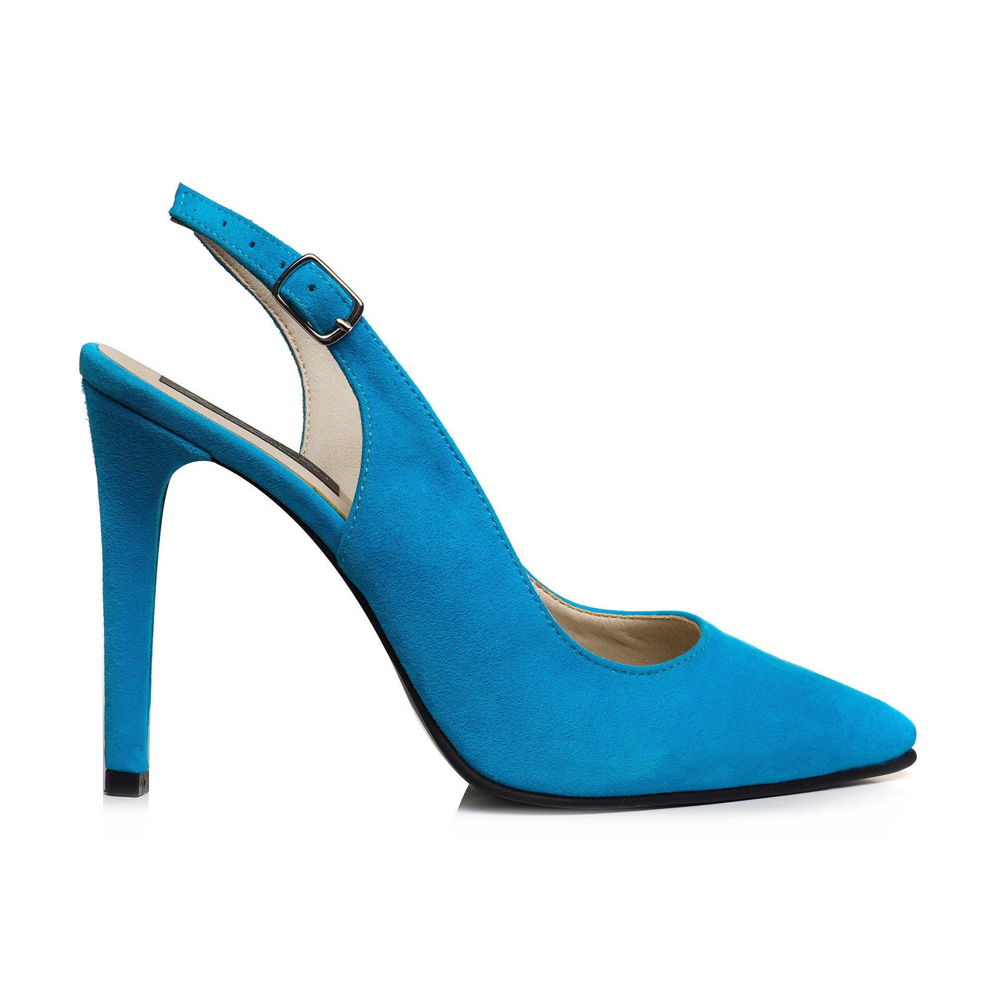 Pantofi Stiletto Decupat Piele Intoarsa Albastru V80 - orice culoare