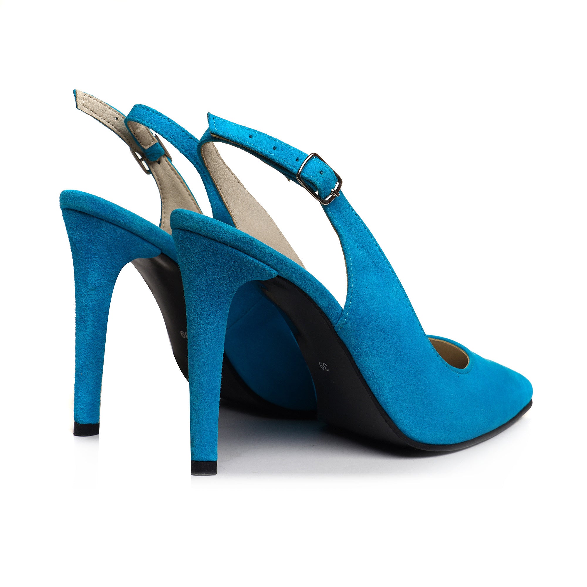 Pantofi Stiletto Decupat Piele Intoarsa Albastru V80 - orice culoare