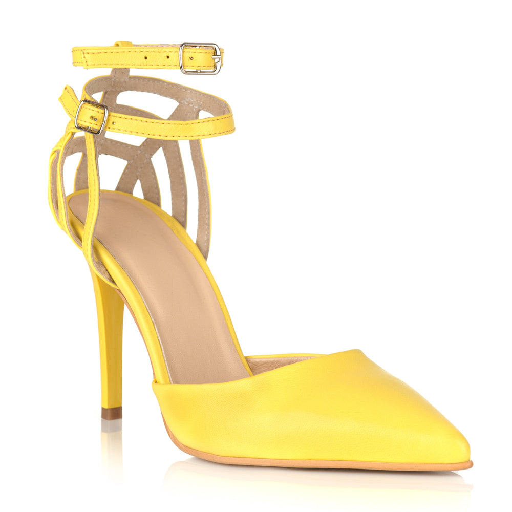 Pantofi Stileto Piele Galben Armina C41- orice culoare